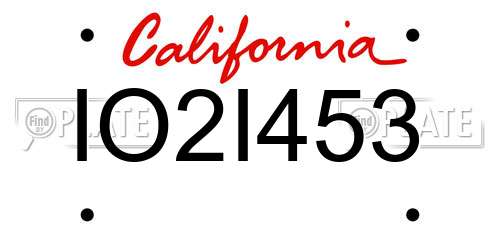 IO2I453 California License Plate