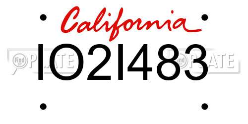 IO2I483 California License Plate