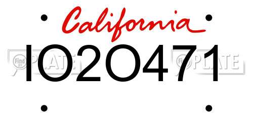 IO2O471 California License Plate