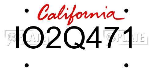IO2Q471 California License Plate