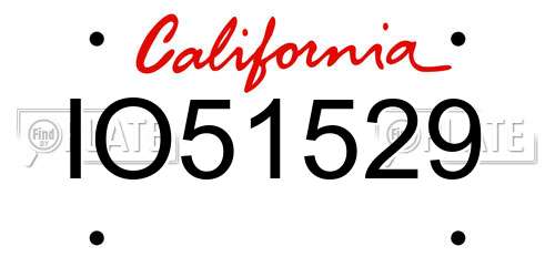 IO51529 California License Plate