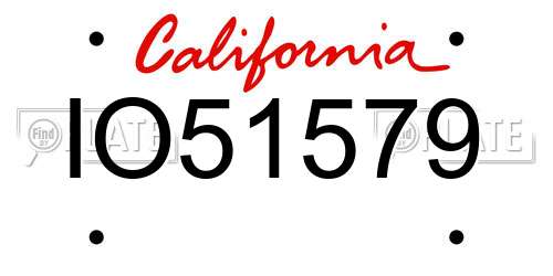IO51579 California License Plate