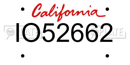 IO52662 California License Plate