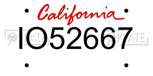 IO52667 California License Plate