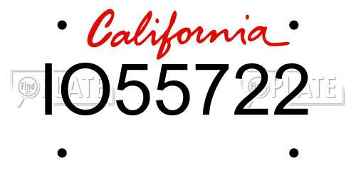 IO55722 California License Plate