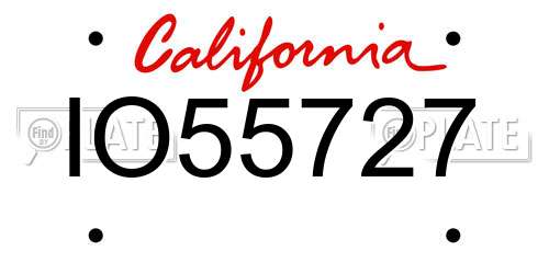 IO55727 California License Plate