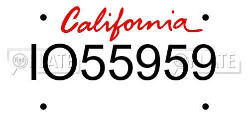 IO55959 California License Plate