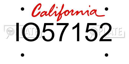 IO57152 California License Plate