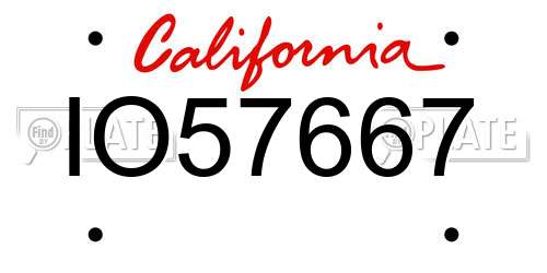 IO57667 California License Plate