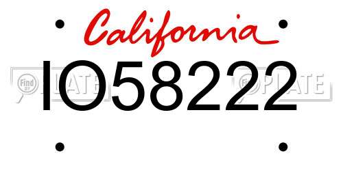 IO58222 California License Plate