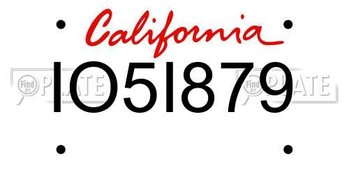 IO5I879 California License Plate