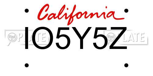 IO5Y5Z California License Plate