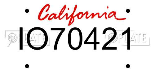 IO70421 California License Plate