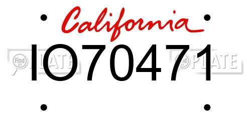 IO70471 California License Plate