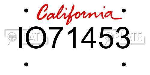 IO71453 California License Plate