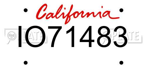 IO71483 California License Plate