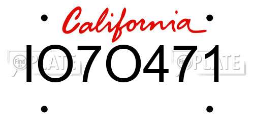 IO7O471 California License Plate