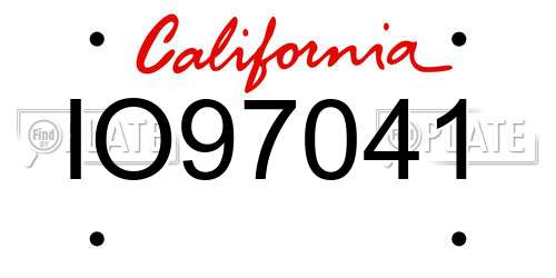 IO97041 California License Plate
