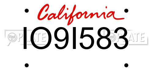IO9I583 California License Plate