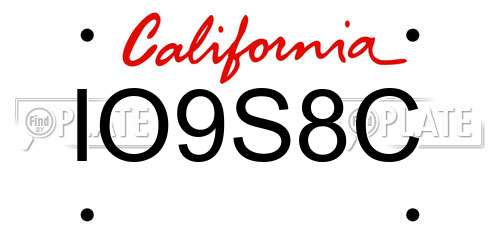 IO9S8C California License Plate