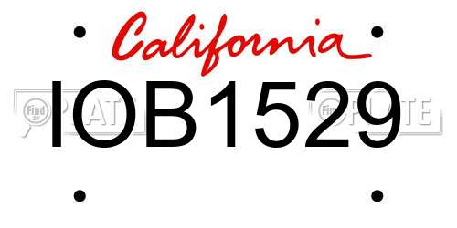 IOB1529 California License Plate