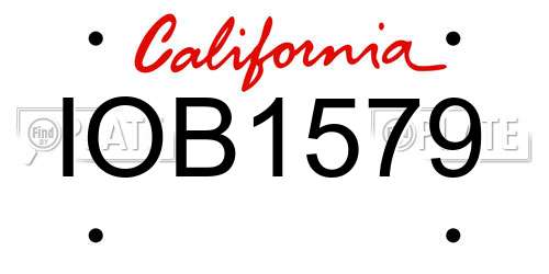 IOB1579 California License Plate