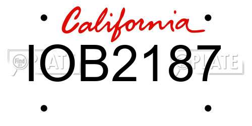 IOB2187 California License Plate