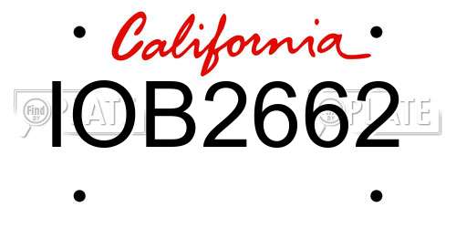 IOB2662 California License Plate