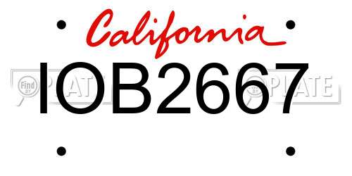 IOB2667 California License Plate