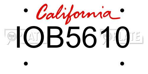 IOB5610 California License Plate