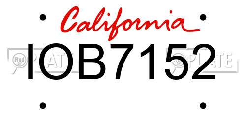 IOB7152 California License Plate