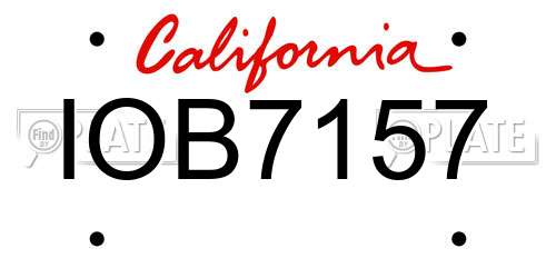 IOB7157 California License Plate