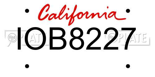 IOB8227 California License Plate