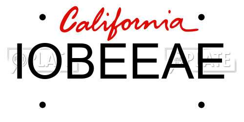 IOBEEAE California License Plate