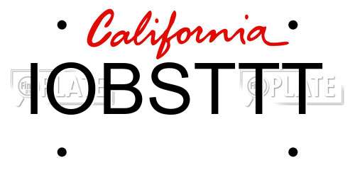 IOBSTTT California License Plate