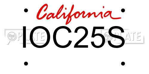 IOC25S California License Plate
