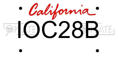 IOC28B California License Plate