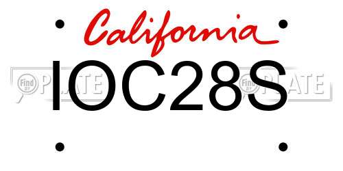 IOC28S California License Plate