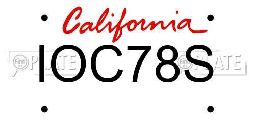 IOC78S California License Plate