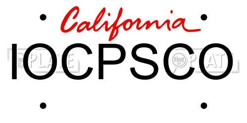 IOCPSCO California License Plate