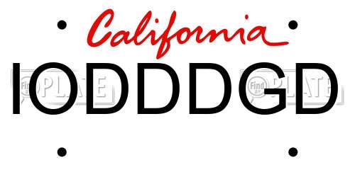 IODDDGD California License Plate