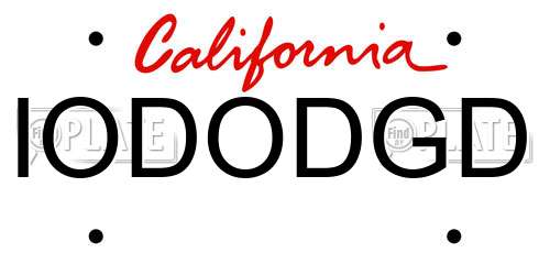 IODODGD California License Plate