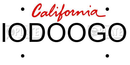 IODOOGO California License Plate