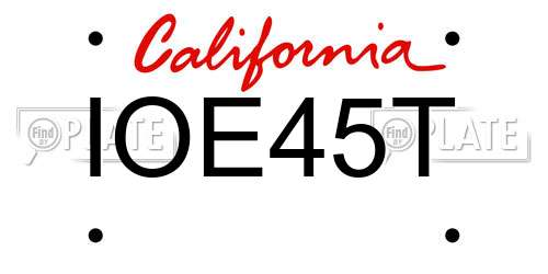 IOE45T California License Plate