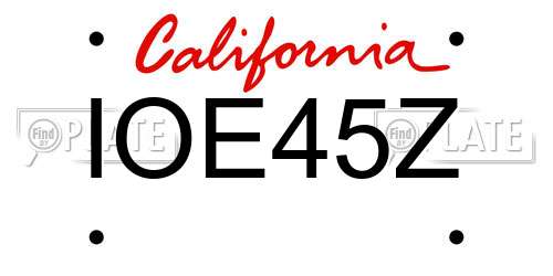 IOE45Z California License Plate