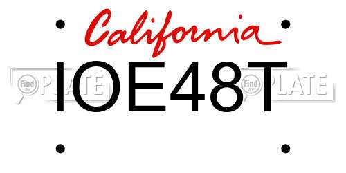 IOE48T California License Plate