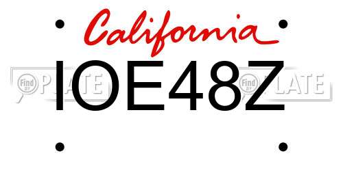 IOE48Z California License Plate