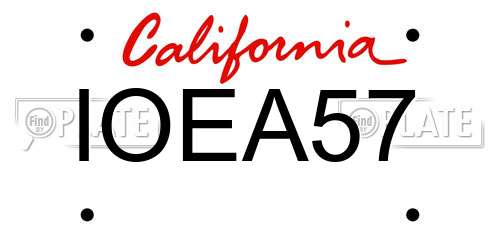 IOEA57 California License Plate
