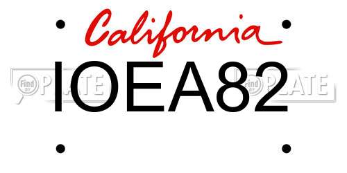 IOEA82 California License Plate