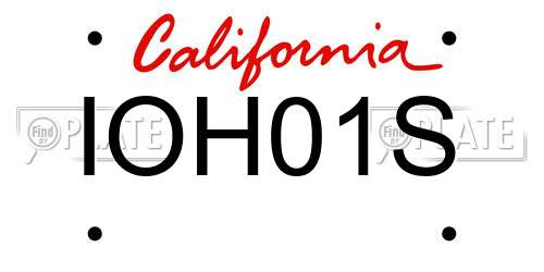 IOH01S California License Plate